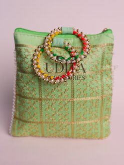 Embroidered bangle bag