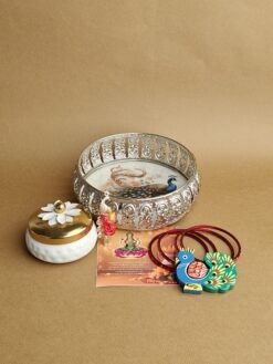 German Silver Peacock Tray Hamper