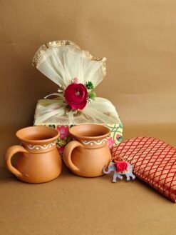 Hand painted Terracotta Coffee Mugs Hamper