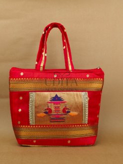 Handbag with Paithani Design