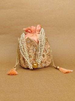 Handled Lotus Potli Bag