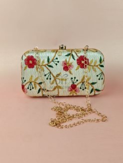 Embroidery clutch bag